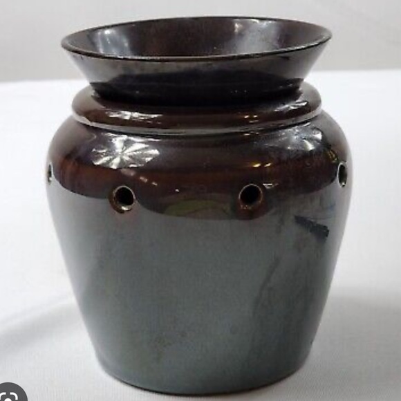 Scentsy Wax Warmer Teal Brown Caldera Full Size Retired pattern Blue Brown speck - Picture 1 of 1